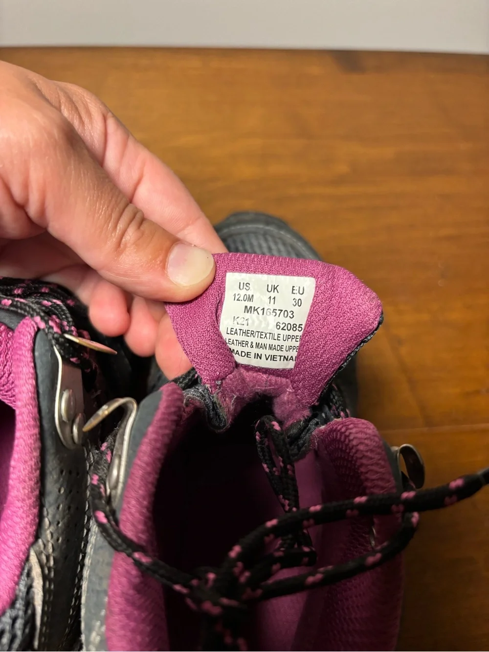 Merrell Black and Pink Kids Hiking Boots